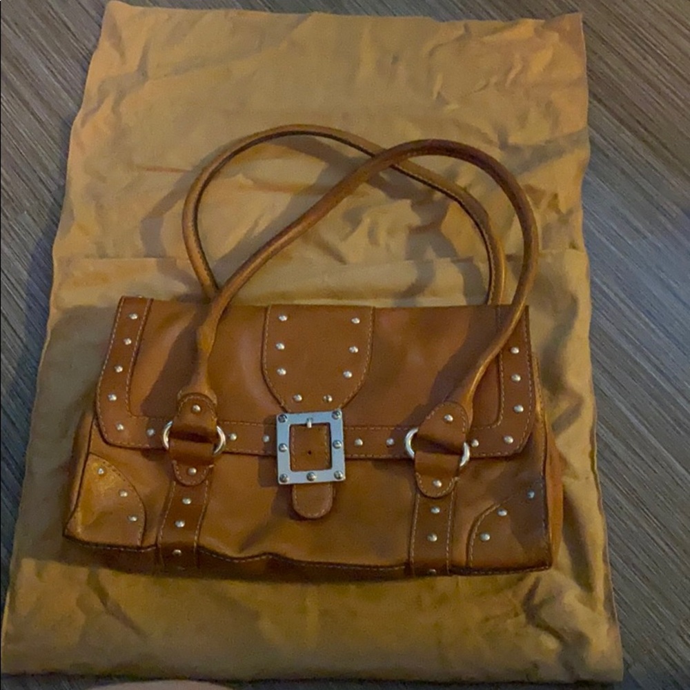 Michael Kors camel bag. Silver hardware. Leather.